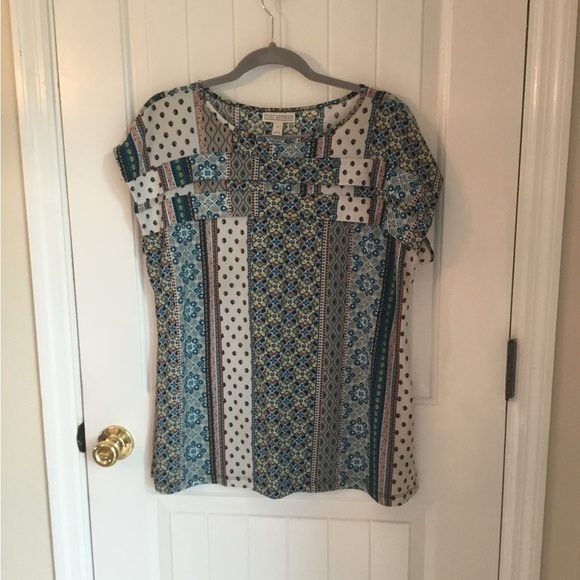 Dana Buchman Tops - Dana Buchman MultiColored Patterned Blouse Size Large